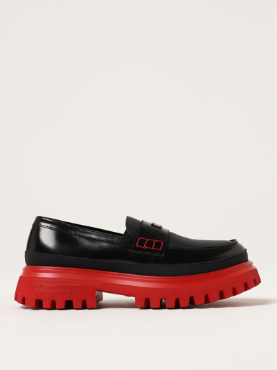 Dolce & Gabbana Kids' Back To School Moccasins In Leather In Black