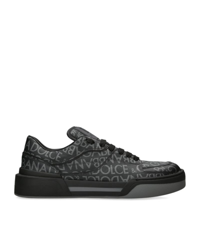 Dolce & Gabbana Leather Roma Logo Sneakers In Multi