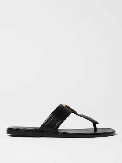 Tom Ford Leather Sandal In Negro