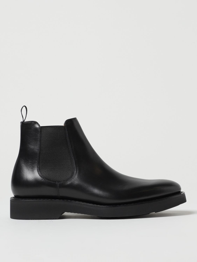 Church's Amberley Ankle Boots In Leather And Fabric In Black