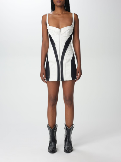 mugler black and white dress Black Embellished High Neck Sleeveless A Line Gown main image 1