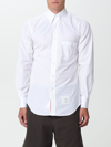 Thom Browne Classic Long Sleeves Shirt With Cf Gg Placket In Solid Poplin Clothing In White