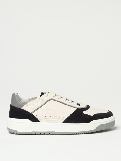 Brunello Cucinelli Panelled Low-top Sneakers In Beige