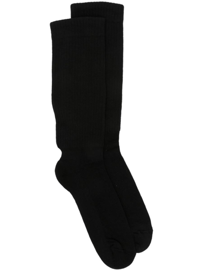 Rick Owens Intarsia-knit Cotton-blend Socks In Multi-colored