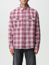 Isabel Marant Shirt In Printed Cotton And Linen In Pink