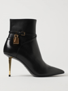 Tom Ford Leather Ankle Boots With Padlock In Black