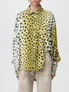 Attico Eliza Leopard-print Button Down Shirt In Yellow