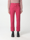 Max Mara Cotton Pants In Fuchsia