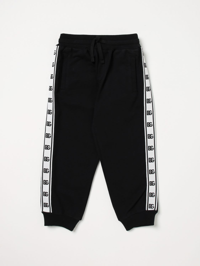 Dolce & Gabbana Kids' Trousers In Cotton In Black