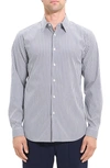 THEORY IRVING JAY STRIPE STRETCH COTTON BLEND BUTTON-UP SHIRT