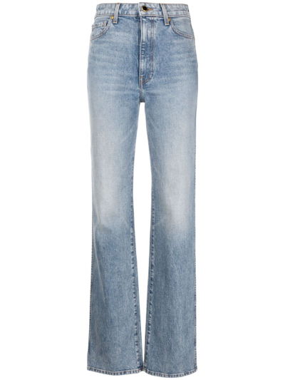 Khaite High-rise Straight-leg Jeans In Blue