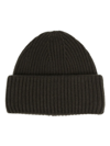 YVES SALOMON RIBBED-KNIT TURN-UP BEANIE