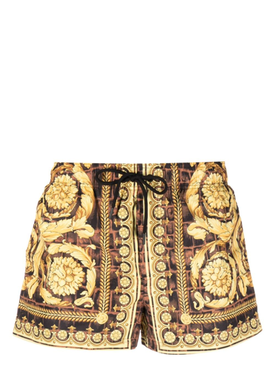 Versace Barocco-print Swim Shorts In Multicolour