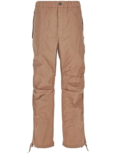 Ferragamo Wide-leg Taffeta Trousers In Neutrals