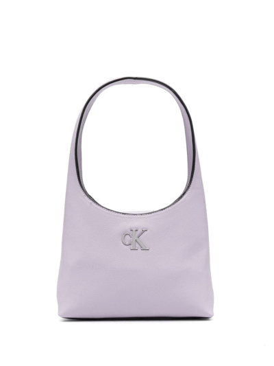 Calvin Klein Jeans Est.1978 Monogram-plaque Shoulder Bag In Purple