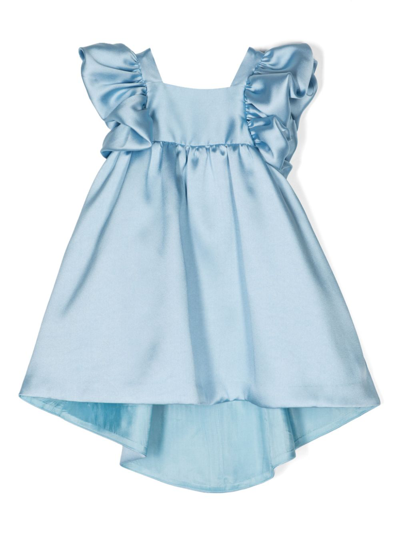 Hucklebones London Kids' Satin Twisted-sleeve Dress (2-12 Years) In Blue