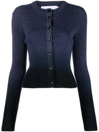 Proenza Schouler White Label Knit Button-front Gradient Cardigan In Blue