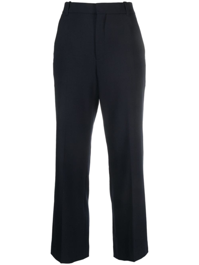 Chloé Cropped Tailored Trousers In Blue