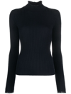 Chloé Ribbed Wool Jumper In Blue
