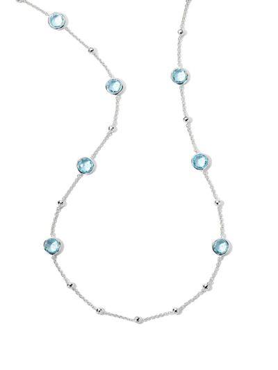 Ippolita Sterling Silver Ball And Stone Blue Topaz Necklace