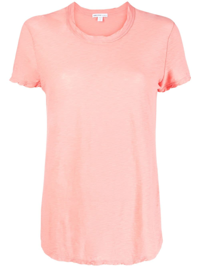 James Perse Slub-texture Cotton T-shirt In Pink