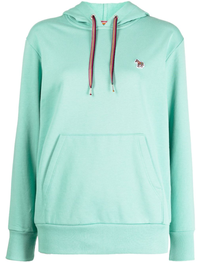 Ps By Paul Smith Zebra-patch Hoodie In Green