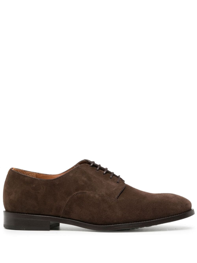 Paul Smith Chester Suede Derby Shoes In Browns