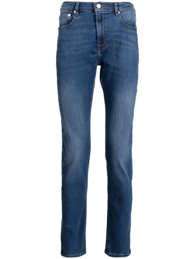 Ps By Paul Smith Organic Reflex Stretch Mid-rise Slim-fit Jeans In Blue