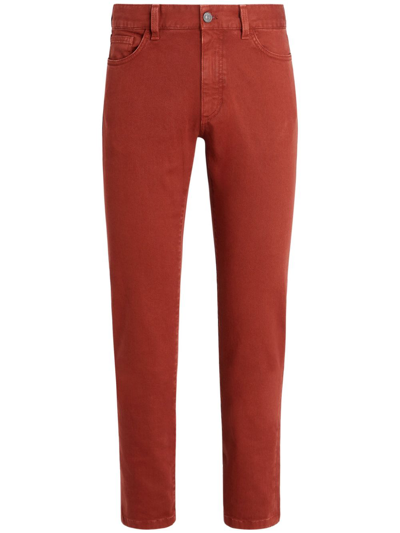 Zegna Roccia Straight-leg Jeans In Red