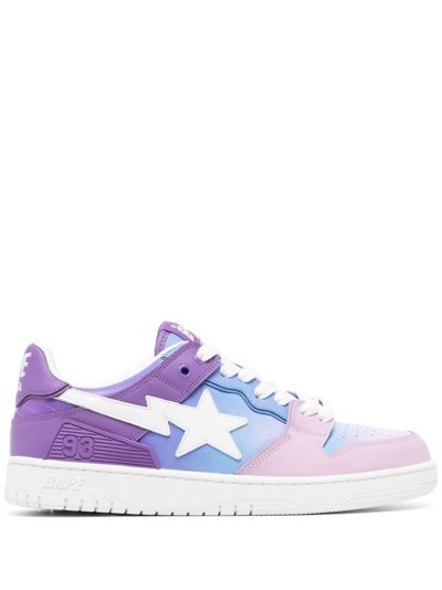 A Bathing Ape Bape Sk8 Logo-patch Sneakers In Purple