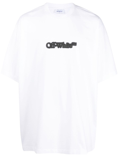 Off-white Logo-print Cotton T-shirt In White