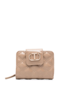 Twinset Logo-plaque Quilted Wallet In Brown