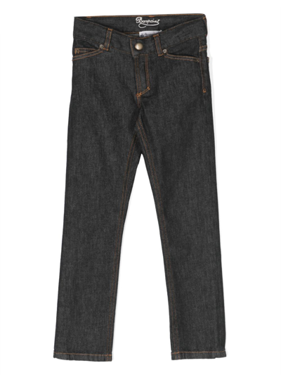 Bonpoint Kids' Tael Cotton Denim Straight Pants In Black