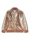 Palm Angels Sequinned Long-sleeve Bomber Jacket In Pink