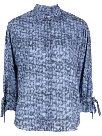 Ps By Paul Smith Reflection Check-print Cotton Shirt In Blue