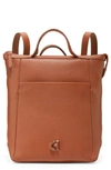 Cole Haan Small Grand Ambition Leather Convertible Luxe Backpack In New British Tan