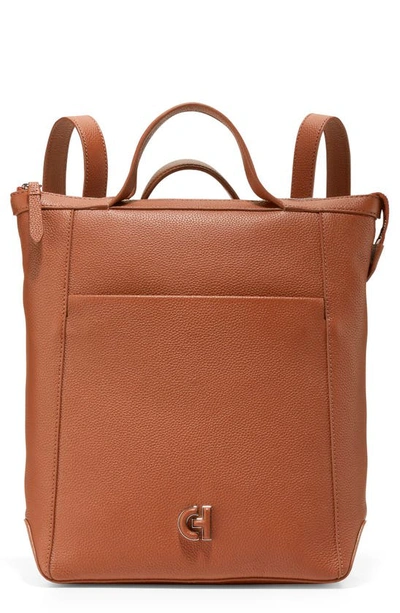 Cole Haan Small Grand Ambition Leather Convertible Luxe Backpack In New British Tan