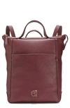 Cole Haan Small Grand Ambition Leather Convertible Luxe Backpack In Bloodstone