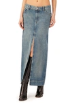 Dl1961 Asra Womens Slit Cotton Denim Skirt In Aged Mid Vintage