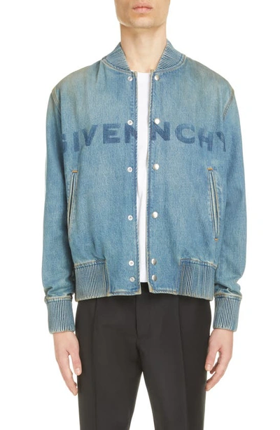 Givenchy Jeans Bomber Jacket In Blue