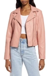 Levi's Faux Leather Moto Jacket In Cameo Pink