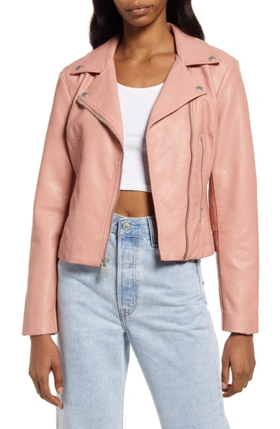 Levi's Faux Leather Moto Jacket In Cameo Pink