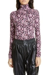 Isabel Marant Étoile Lou Ruched Long Sleeve Turtleneck Top In Pink