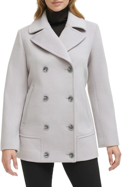 Kenneth Cole New York Double Breasted Felted Coat In Stone