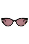 Dior The Signature 52mm Cat Eye Sunglasses In Havana