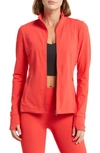 Zella Studio Luxe Performance Jacket In Red Poinsettia