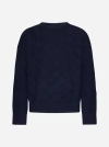 Bottega Veneta 3d Intreccio Crewneck Wool Sweater In Navy