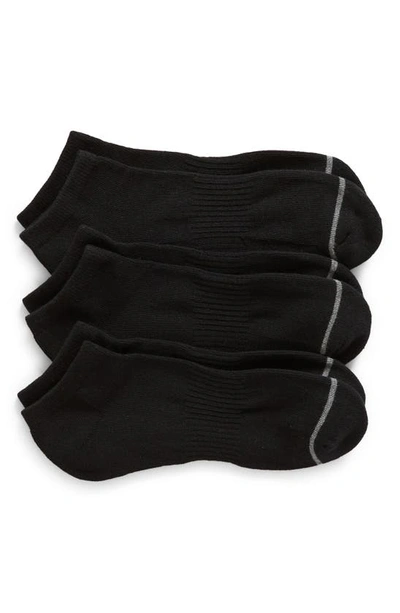 Nordstrom 3-pack Everyday Ankle Socks In Black