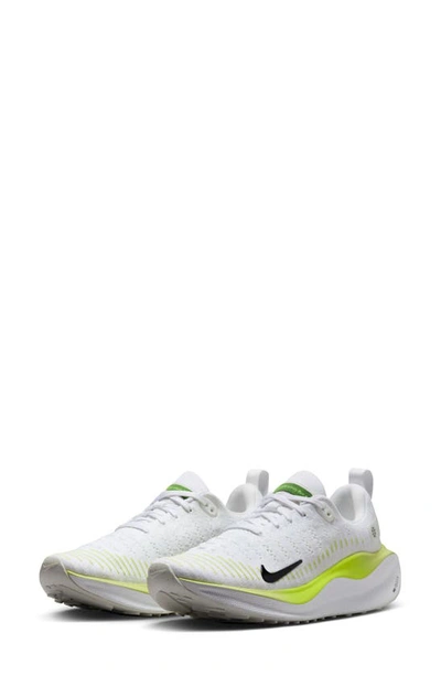 Nike React Infinity Run Flyknit 4 Running Shoe In White/ Black/ Lemon