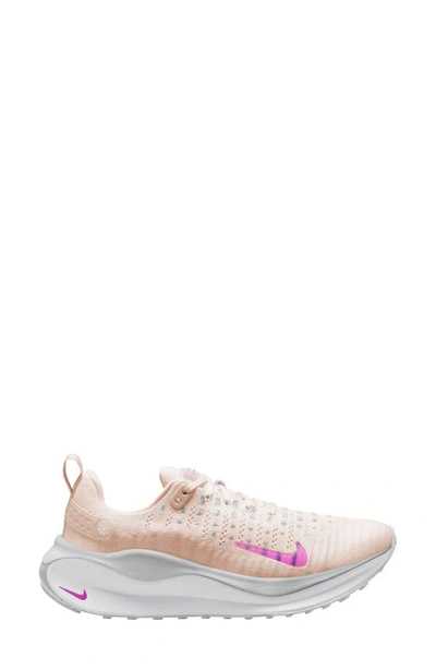 Nike React Infinity Run Flyknit 4 Running Shoe In Guava/ Purple/ White
